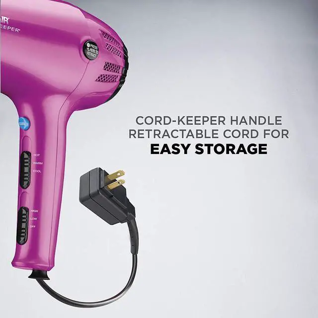 Alt view image 2 of 6 - Hair Dryer with Diffuser and Concentrator, 1875W, Pink