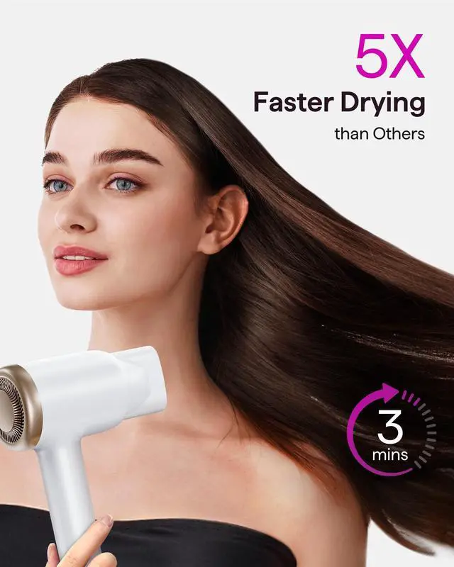 Alt view image 2 of 7 - Turblow Pro Fast Drying Hair Dryer with Diffuser