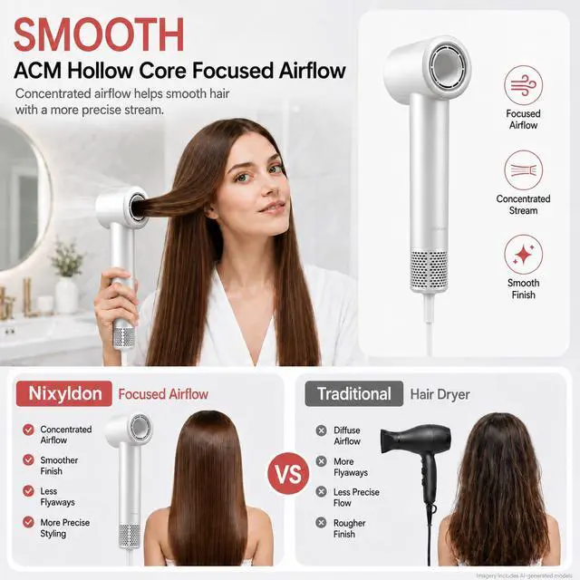 Alt view image 6 of 7 - High-Speed Hair Dryer with Diffuser, 160,000 RPM Brushless Motor