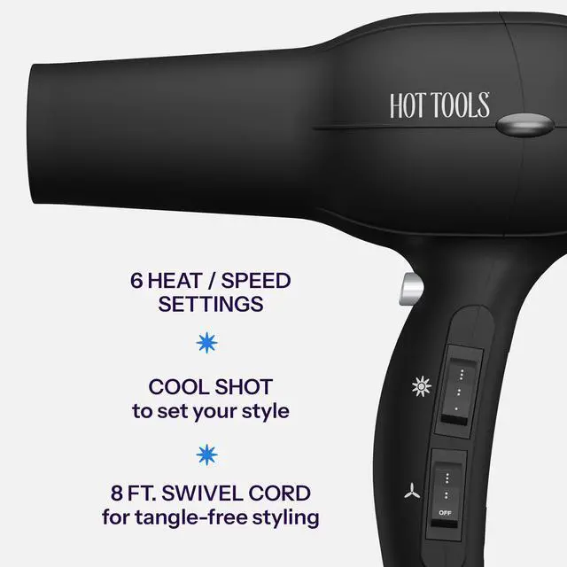 Alt view image 4 of 6 - Pro Artist 1875 Watt Turbo Ionic Salon Hair Dryer, Black