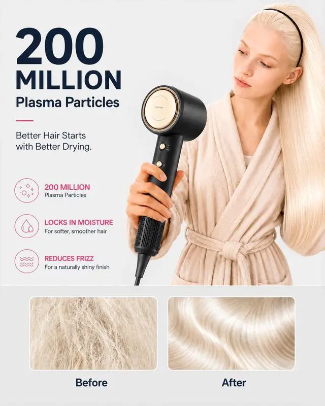 Alt view image 4 of 7 - Hair Dryer, High-Speed Blow Dryer with Magnetic Diffuser,110000 RPM