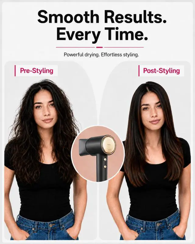 Alt view image 5 of 7 - Hair Dryer, High-Speed Blow Dryer with Magnetic Diffuser,110000 RPM