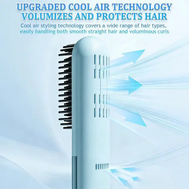 Alt view image 2 of 7 - Portable Straightener Brush, Cordless Hair Straightener Comb (Brown)