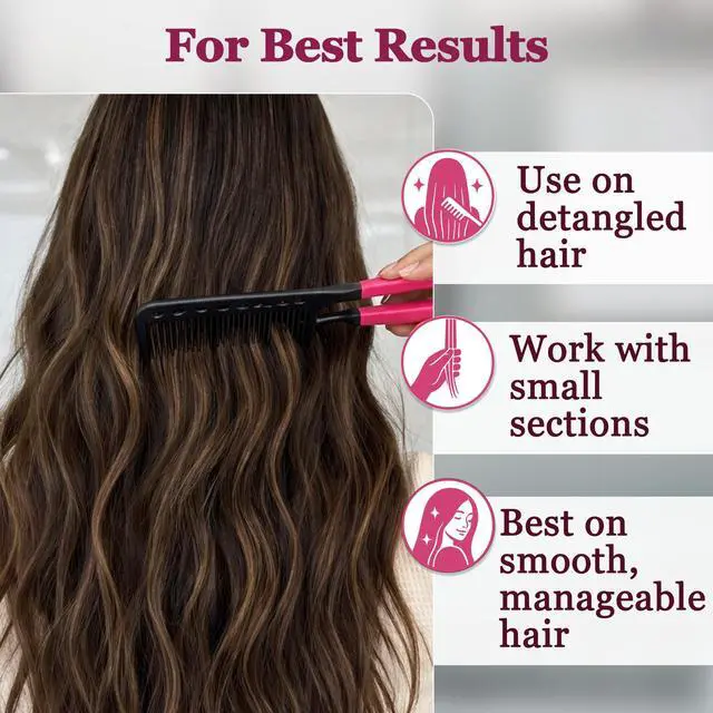 Alt view image 5 of 7 - Hair Straightening Comb for Flat Iron - Easy Styling & Parting
