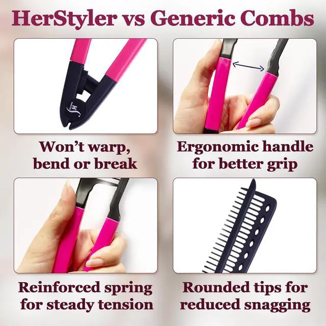 Alt view image 6 of 7 - Hair Straightening Comb for Flat Iron - Easy Styling & Parting