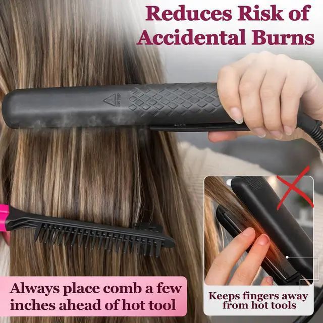 Alt view image 4 of 7 - Hair Straightening Comb for Flat Iron - Easy Styling & Parting