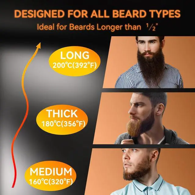 Alt view image 6 of 7 - Beard Straightener for Men, Cordless Heated Beard Brush, Portable Beard Hot Combs, Ionic Mini Hair Straightener with 3 Temp Settings, Coarse Curly Hair Brush, Grooming Kit for Men