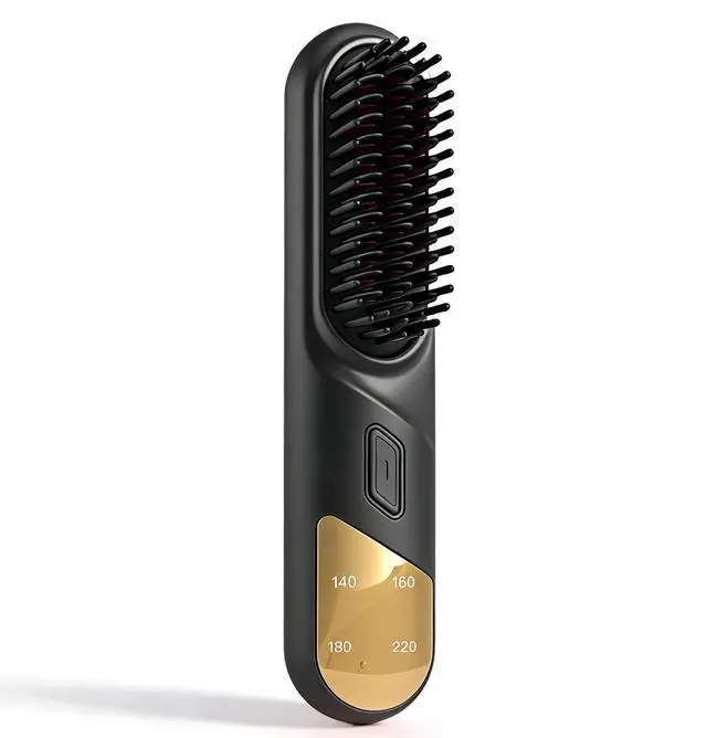 Main image of Portable Cordless Negative Ion Hair Straightener Brush (Black)