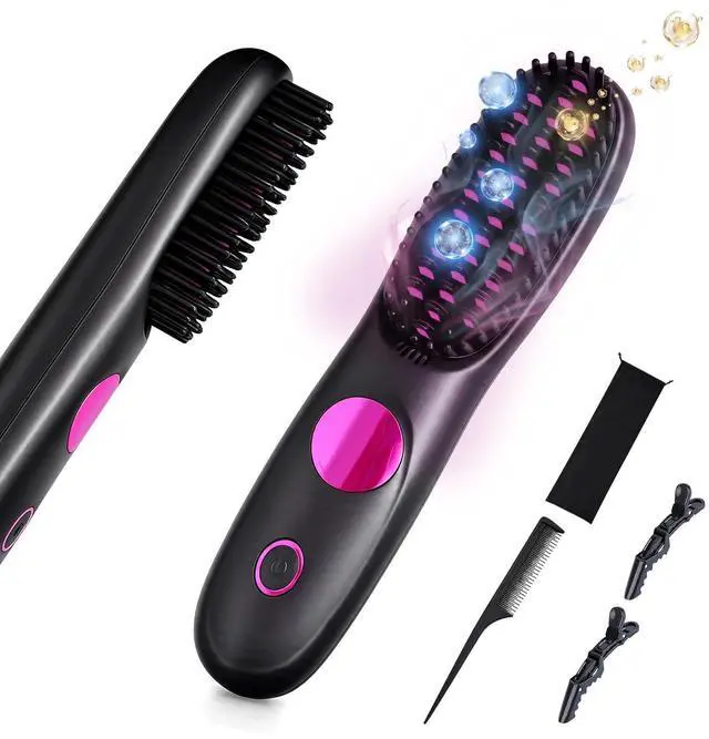Main image of Go Brush Pro 2026, Portable Hair Straightener Brush, Straightening Comb with 300M Negative Ions, 3 Temps Fast Heating, LED Display Screen, Ionic & Ceramic Care for Daily & Travel