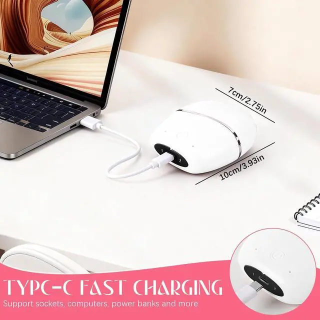 Alt view image 3 of 7 - Mini Hair Straightener, New Rechargeable Wireless Portable Hair Straightener Comb, 2-Speed Temperature Control, Cordless Mini Hair Straightener Brush, Heat-Resistant Shell Travel Comb