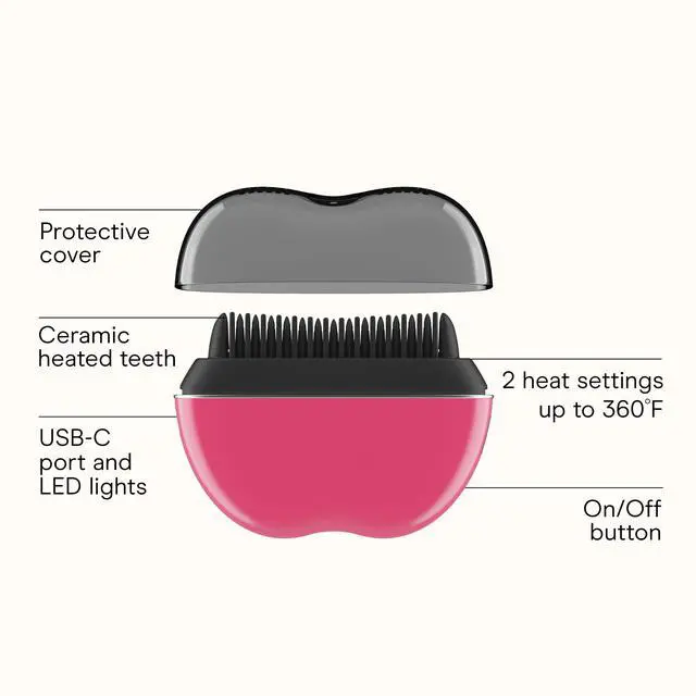 Alt view image 2 of 7 - Heated Hair Brush, Ceramic Ionic Smoothing Technology, Rechargeable