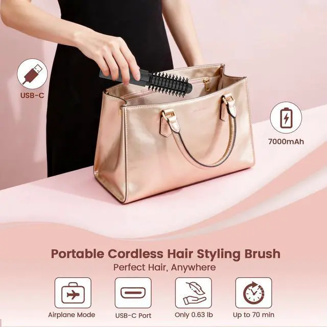 Alt view image 3 of 7 - Cordless Hair Curling Iron, Portable 1.5" Hair Curler Rechargeable