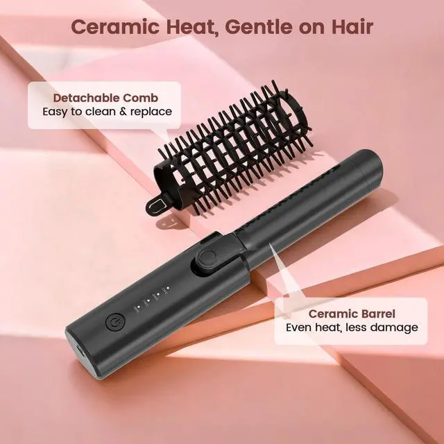 Alt view image 5 of 7 - Cordless Hair Curling Iron, Portable 1.5" Hair Curler Rechargeable