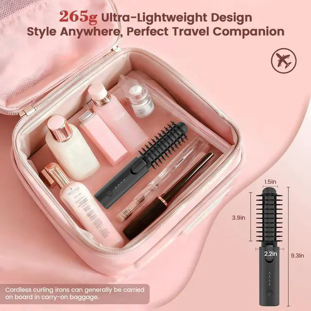 Alt view image 2 of 7 - Cordless Hair Curling Iron, Portable 1.5" Hair Curler Rechargeable