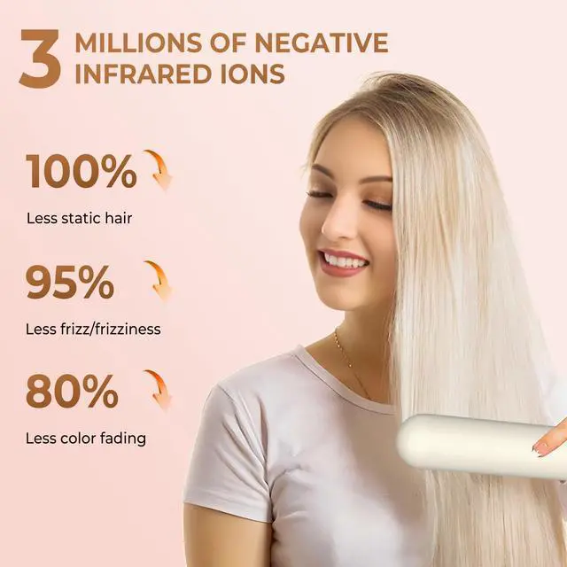 Alt view image 4 of 7 - Cordless Hair Straightener Brush USB-C Rechargeable Portable Travel Hair Straightening Comb with Ionic Ceramic Technology Anti-Frizz Heated Brush 4 Temperature Settings for Smooth Hair Styling