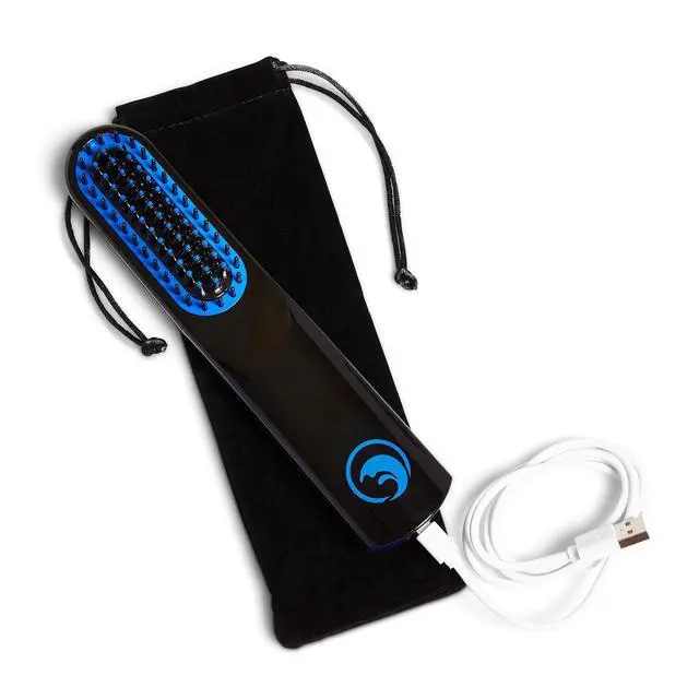 Alt view image 3 of 5 - Beard Straightener, Cordless Beard and Hair Straightening Comb with USB C Charging Cable, Rechargeable, Portable, and Durable Grooming Accessory for Men (Black and Blue)