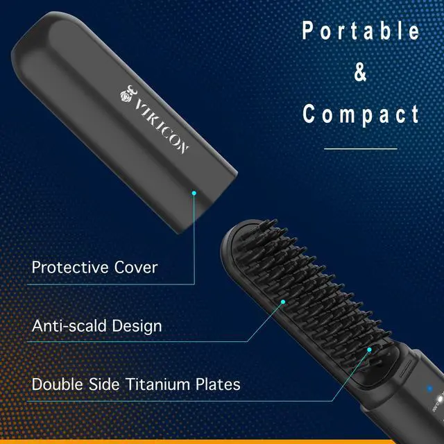 Alt view image 5 of 7 - Beard Straightener for Men, 2-in-1 Heated Hair & Beard Comb