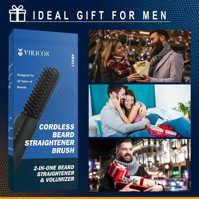 Alt view image 7 of 7 - Beard Straightener for Men, 2-in-1 Heated Hair & Beard Comb