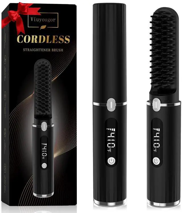 Main image of Beard Straightener for Men - Cordless Heated Beard Straightening Comb with LCD, Beard and Hair Straightener Brush Hot Comb, Anti-Scald & Automatic Shut-Off, Portable for Travel