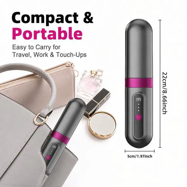 Alt view image 2 of 7 - Cordless Hair Straightener Brush for Women, Fast Heating Anti-Frizz Hair Styling Tool, 3 Heat Settings, 300M Negative Ions, Portable Rechargeable Straightening Brush for Travel & Daily Use