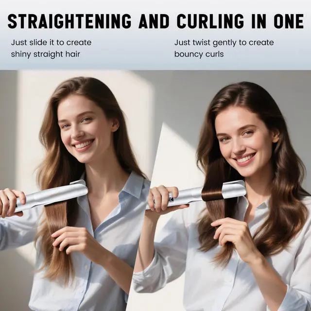 Alt view image 4 of 7 - Hair Straightener and Curler 2-in-1, Flat iton Hair Straightener