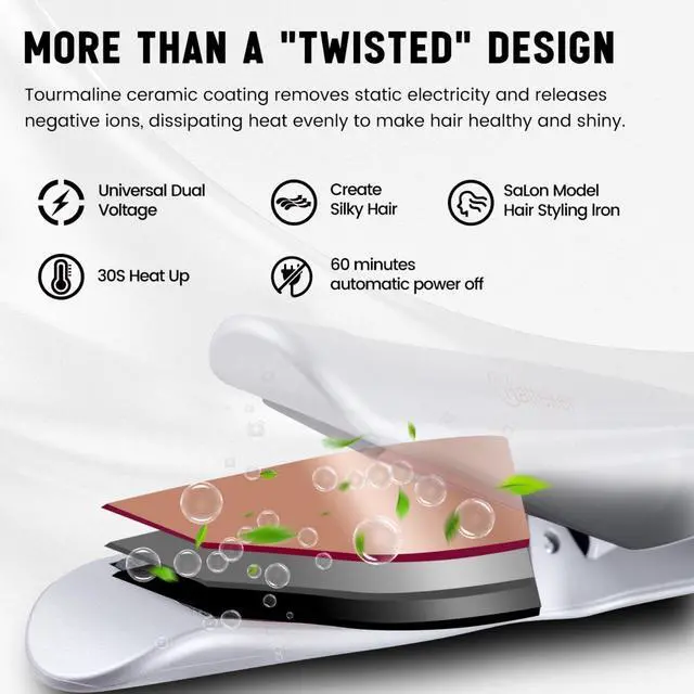 Alt view image 3 of 7 - Hair Straightener and Curler 2-in-1, Flat iton Hair Straightener