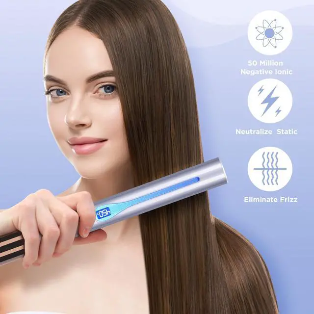Alt view image 3 of 7 - Infrared Titanium Flat Iron Hair Straightener 1 Inch