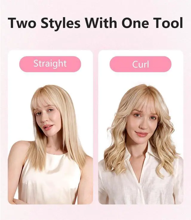 Alt view image 3 of 7 - Pencil Curling Iron, Cool Curl Pencil Curling Iron for Short Hair, Pixie Cut & Edge, 0.6'' Mini Flat Iron Hair Straightener, Portable Travel 2 in 1 Flat Curling Iron, Anti-Scald, Dual Voltage