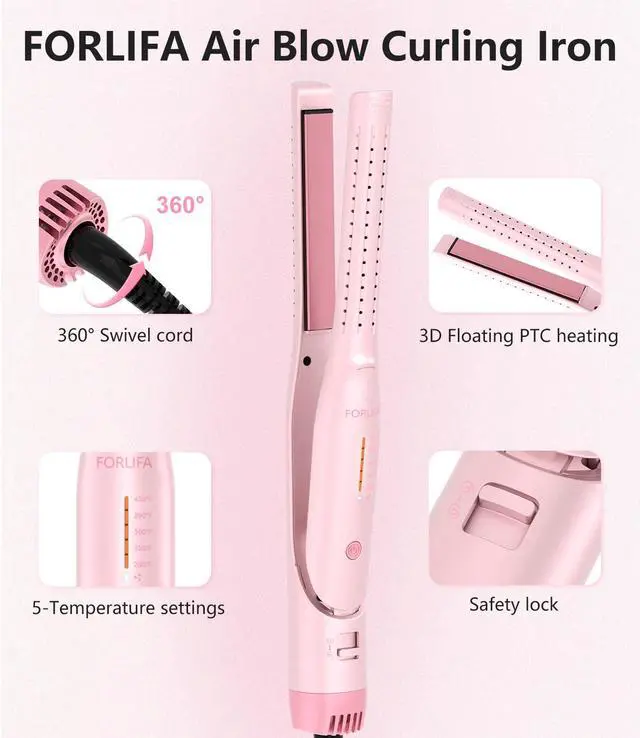Alt view image 6 of 7 - Pencil Curling Iron, Cool Curl Pencil Curling Iron for Short Hair, Pixie Cut & Edge, 0.6'' Mini Flat Iron Hair Straightener, Portable Travel 2 in 1 Flat Curling Iron, Anti-Scald, Dual Voltage