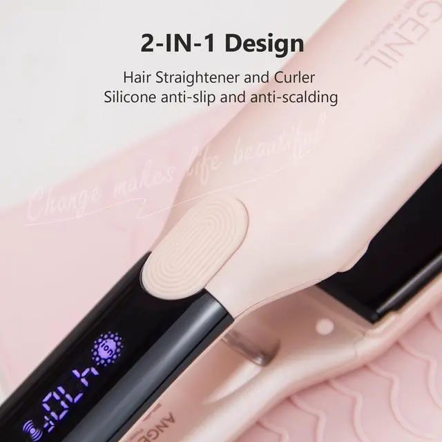 Alt view image 3 of 7 - Pro Titanium Flat Iron 1.75" Wide, Dual Voltage Hair Straightener