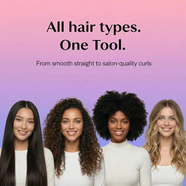 Alt view image 6 of 7 - 360° Airflow Styler Curling Iron | 2-in-1 Hair Straightener and Curler with Cool Air Flow Vents | Professional Flat Iron with Ionic Wand to Lock in Curls for Long & Short Hair, Black