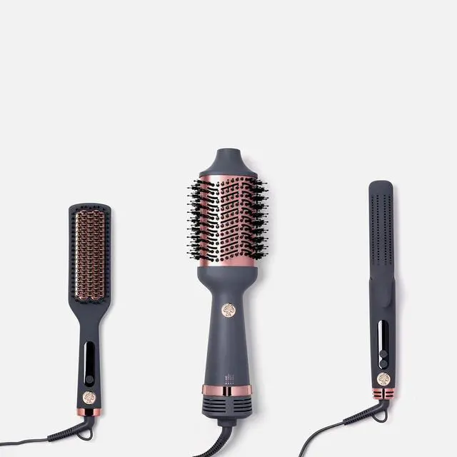 Alt view image 6 of 6 - Ceramic Tourmaline 2in1 Flat Iron Hair Straightener Curling Iron for Hair Styling - 1 1/4 Inch - Airflow Styler with Curved Edges for Curling + Straightening - Blowout Styles
