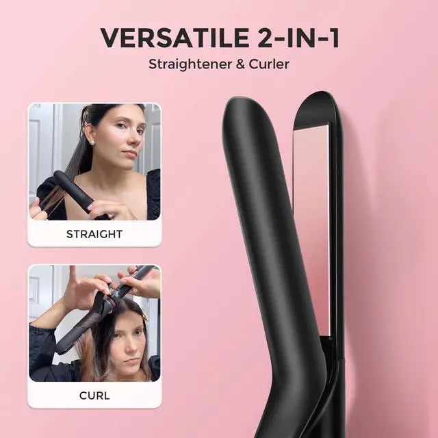 Alt view image 6 of 7 - 5 in 1 Curling Iron with Interchangeable Ceramic Barrels (0.35"-1.25"), Curling Wand Set with Flat Iron Hair Straightener, Instant Heat Up, Dual Voltage Hair Curler, Gifts for Women