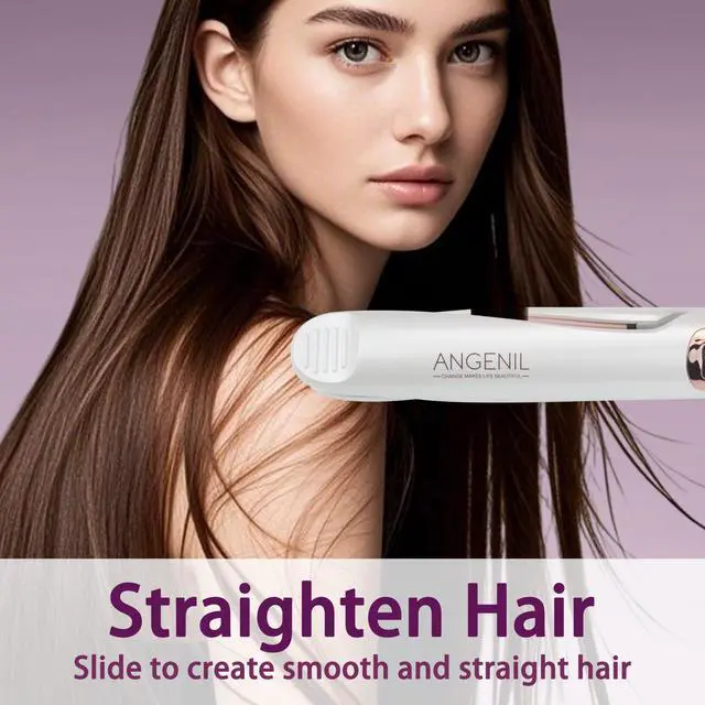 Alt view image 2 of 7 - Pro Tourmaline Ceramic Twist Hair Straightener, Dual Voltage Flat Iron Curling Iron in One, Round Flat Iron with Silicone Heat Resistant Mat, LCD Display, 11 Adjustable Temp, 20S Fast Heating