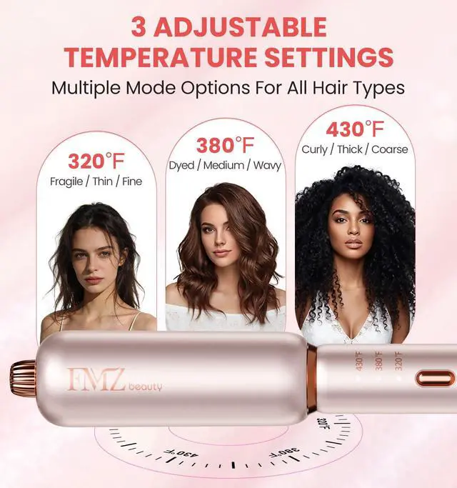 Alt view image 5 of 7 - Flat Iron Hair Straightener, Titanium Ceramic Hair Straighteners for Women, Dual Voltage Professional Travel Flat Iron with 10s Fast Heat, for Straightening, Volumizing, Root Lift, Curling, Pink