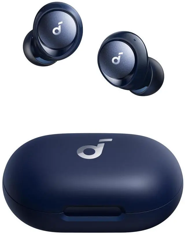 Main image of Space A40 Auto-Adjustable Active Noise Cancelling Wireless Earbuds, Reduce Noise by Up to 98%, 50H Playtime, Hi-Res Sound, Comfortable Fit, App Customization, Wireless Charge (Blue)