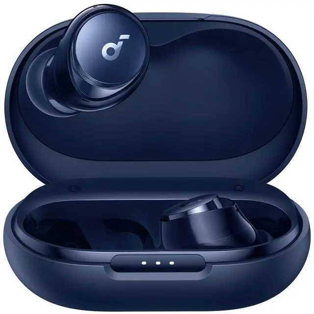 Alt view image 7 of 7 - Space A40 Auto-Adjustable Active Noise Cancelling Wireless Earbuds, Reduce Noise by Up to 98%, 50H Playtime, Hi-Res Sound, Comfortable Fit, App Customization, Wireless Charge (Blue)