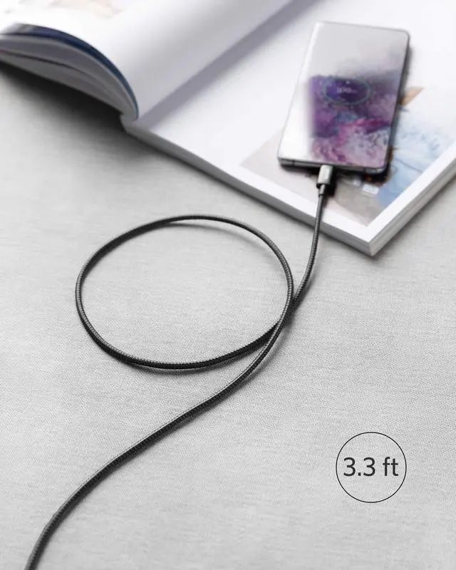 Alt view image 7 of 7 - USB C to USB C Cable, 60W Fast Charging Cable (2-Pack, 3.3 ft, Black) | For iPhone 17 Series, iPad mini 6, and More