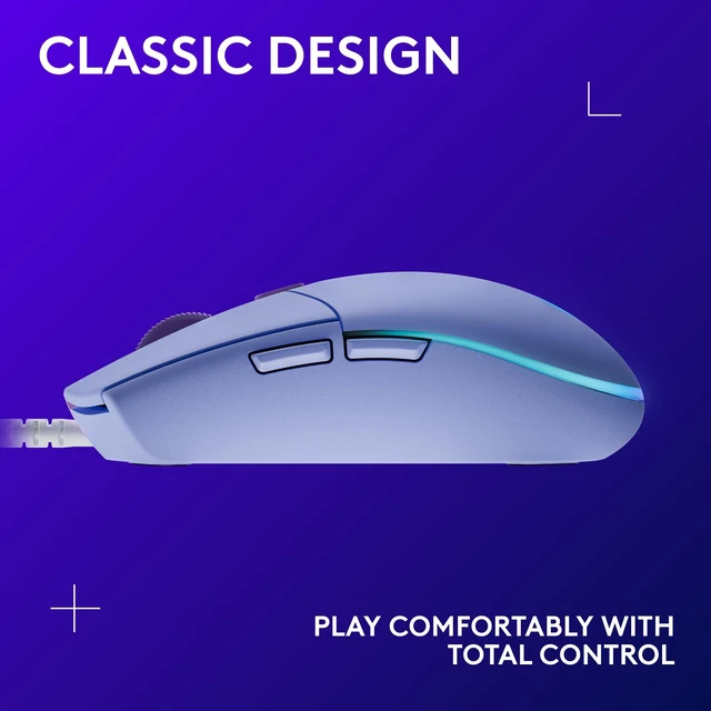 Alt view image 7 of 7 - 203 Wired Gaming Mouse - Lilac | LIGHTSYNC RGB, On-Board Memory, 6 Programmable Buttons, Compabile with PC/Mac