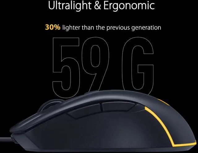 Alt view image 3 of 7 - TUF Gaming M3 Gen II Wired USB Gaming Mouse Right-Handed Ergonomic, 59g Lightweight, 8K DPI, IP56 dust & Water Resistance, Antibacterial Guard, 6 Programmable Buttons, PC/Mac Support - Black