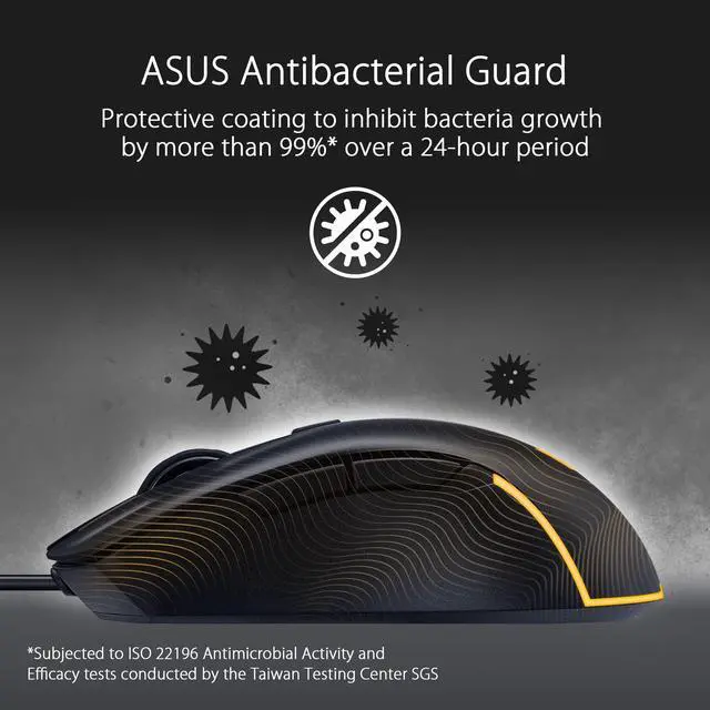 Alt view image 6 of 7 - TUF Gaming M3 Gen II Wired USB Gaming Mouse Right-Handed Ergonomic, 59g Lightweight, 8K DPI, IP56 dust & Water Resistance, Antibacterial Guard, 6 Programmable Buttons, PC/Mac Support - Black