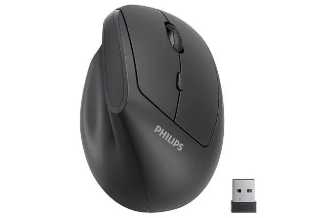 Main image of SPK7628 Ergonomic Mouse - Vertical Mouse with 800/1200/1600 Adjustable DPI, 6 Silent Buttons Design for S/M Hands, Auto Power Saving, Light Weight, 2.4GHz Wireless Mouse for Laptop, Desktop,PC