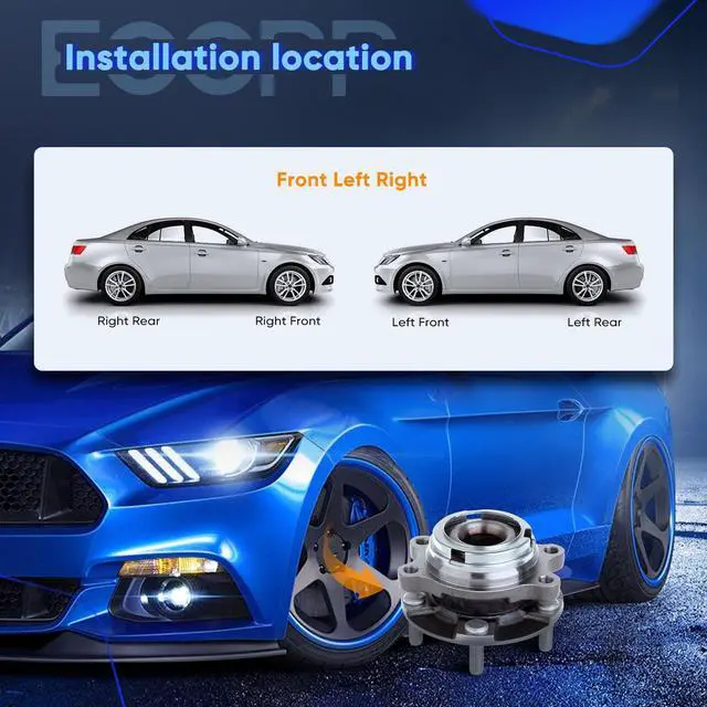 Alt view image 6 of 7 - Pair of 2 Front Wheel Hubs Bearings Assembly HA590125 fit for EX35 EX37 FX35 FX37 FX45 FX50 G25 G35 G37 M35 M37 M45 M56 (AWD Models ONLY)