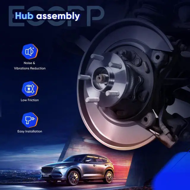 Alt view image 7 of 7 - Pair of 2 Front Wheel Hubs Bearings Assembly HA590125 fit for EX35 EX37 FX35 FX37 FX45 FX50 G25 G35 G37 M35 M37 M45 M56 (AWD Models ONLY)