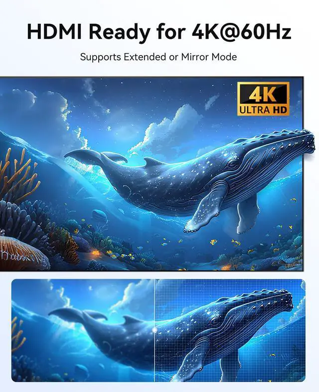 Alt view image 3 of 7 - Clip Docking Station, 8-in-1 Clamp USB C Hub with 4K@60Hz HDMI, 100W PD, Gigabit Ethernet, 4xUSB Port, AUX, 10Gbps Clamp Docking Station for Laptop, MacBook, PC (Adapter Not Included)