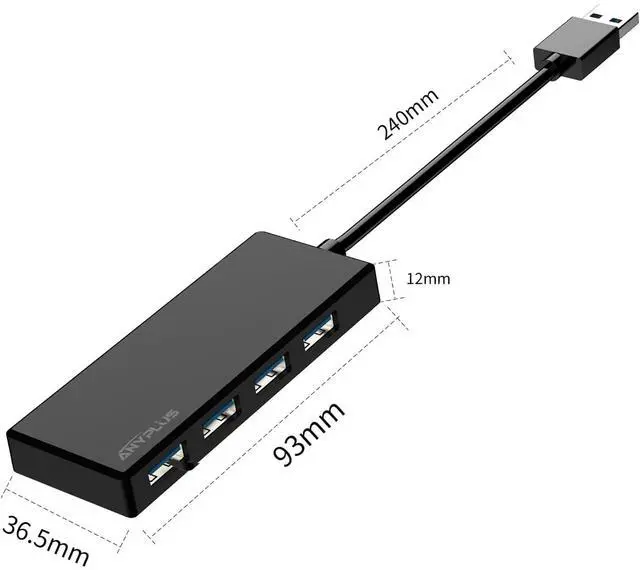 Alt view image 5 of 7 - USB 3.0 Hub, 4 Port USB Hub Splitter,Portable USB Adapter Mini Multiport Expander for Desktop, Laptop, Xbox, Flash Drive, HDD, Console, Printer, PC, Keyboards, HP, Dell