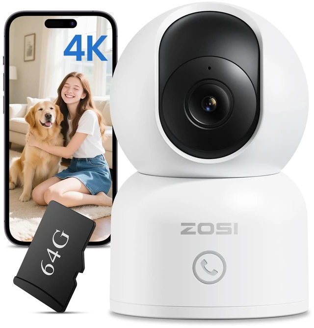 Main image of C518 4K 8MP Indoor Camera, 360° Pan Tilt Wired WiFi IP Camera for Home | 64G Memory Card, Auto Tracking, AI Human/Face/Pet Detection, 360° View, Night Vision, 2-Way Audio, 5GHz/2.4GHz WiFi
