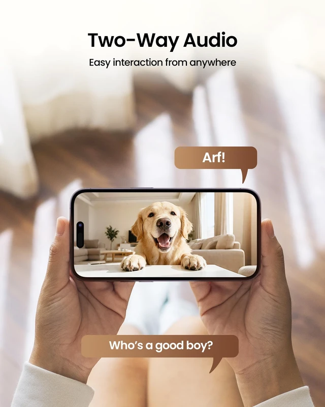 Alt view image 6 of 7 - C518 4K 8MP Indoor Camera, 360° Pan Tilt Wired WiFi IP Camera for Home | 64G Memory Card, Auto Tracking, AI Human/Face/Pet Detection, 360° View, Night Vision, 2-Way Audio, 5GHz/2.4GHz WiFi