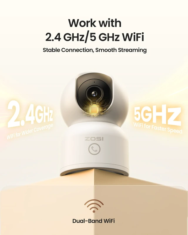 Alt view image 7 of 7 - C518 4K 8MP Indoor Camera, 360° Pan Tilt Wired WiFi IP Camera for Home | 64G Memory Card, Auto Tracking, AI Human/Face/Pet Detection, 360° View, Night Vision, 2-Way Audio, 5GHz/2.4GHz WiFi