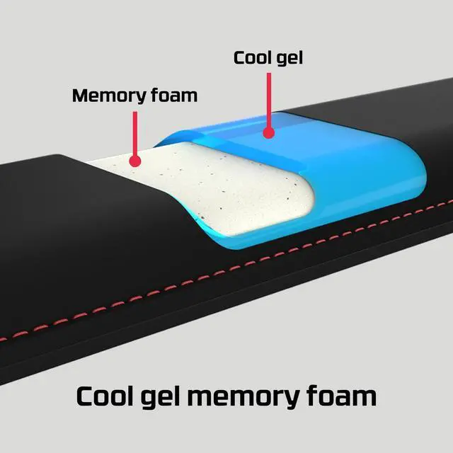 Alt view image 2 of 6 - Wrist Rest Tenkeyless Cooling Gel Memory Foam Anti-Slip,Black